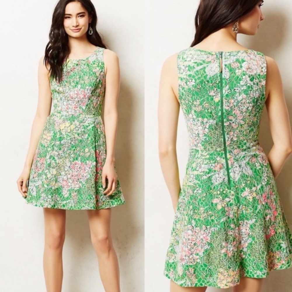 Maeve Anthropologie Verbena ~Size 2~ Women’s A-Line Fit & Flare Green Lace Dress
